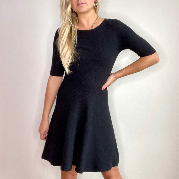 Trina Turk Black Ripped Fit and Flare Dress - Picture 2 of 15